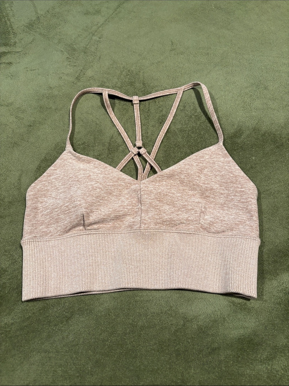alo yoga Seamless Light Taupe Strappy Bralette